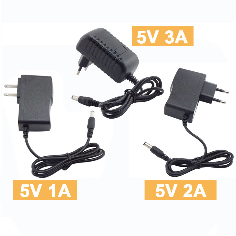 AC 110-240V to DC 5V 1A 2A 3A Universal Adapter Supply Charger EU US Plug สําหรับหลอดไฟ LEDDTH1