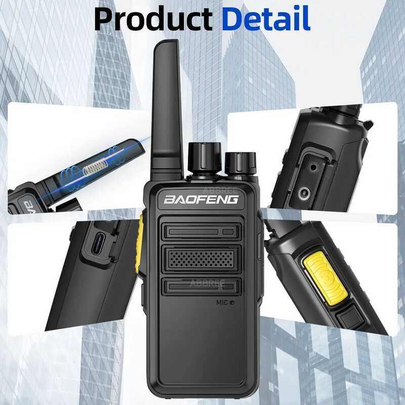 ▥ 2Pcs  Bf-V12d GMSK Digital Walkie Talkie UHF 410-469Mhz Encrypted Call Wireless Copy F
