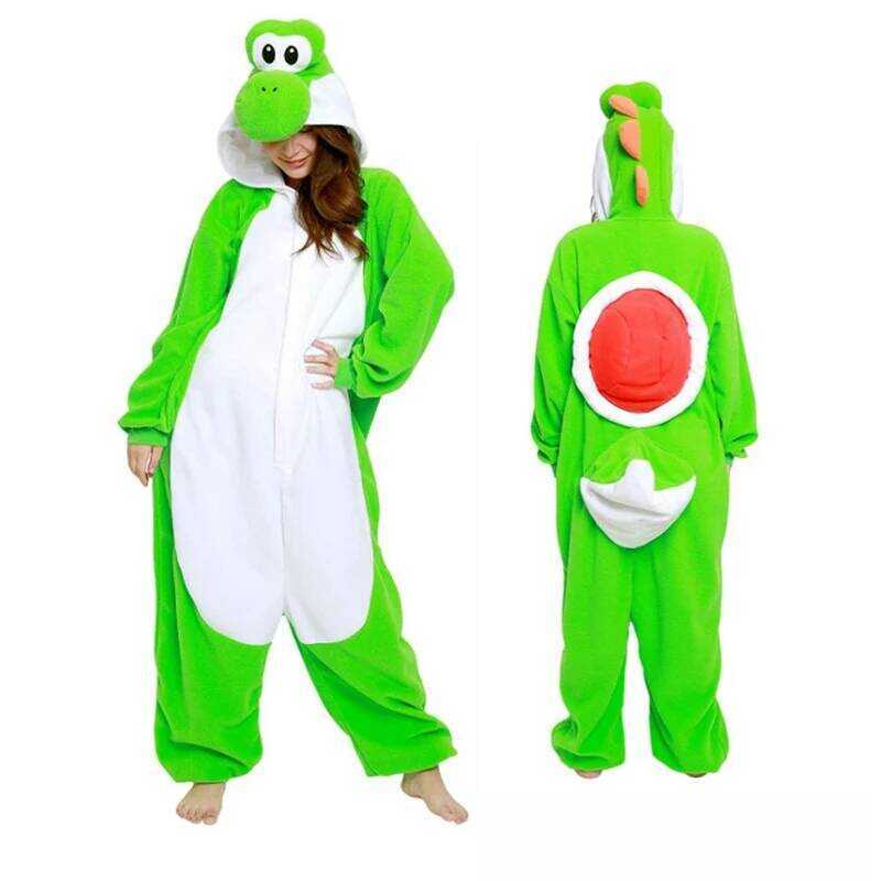 C Yoshi Kigurumi Women Onesies For Halloween Cosplay Costume Fleece Christmas Outfit Full Pijamas S