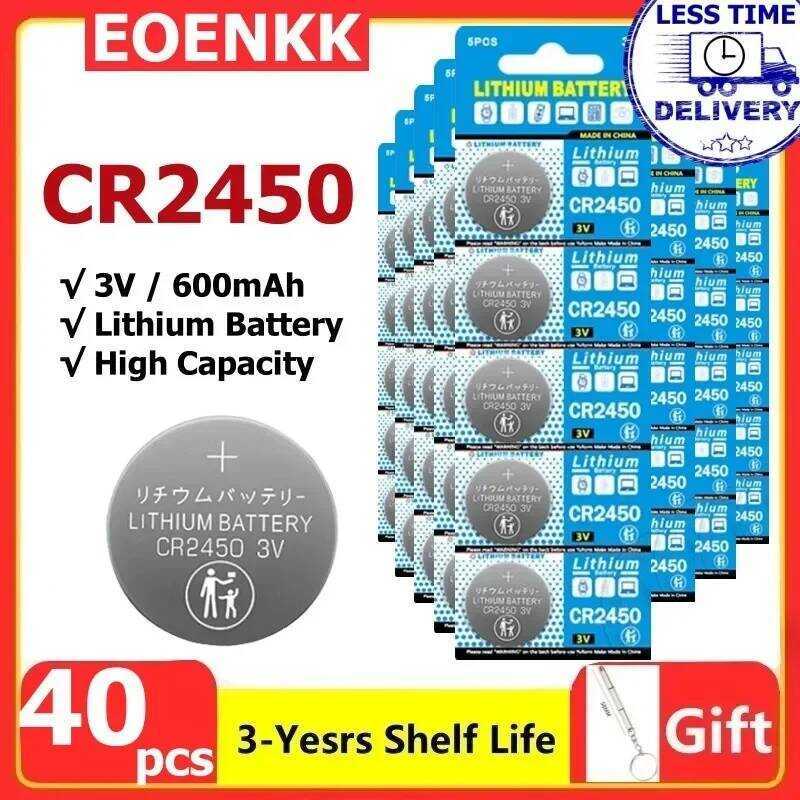 CR2450 แบตเตอรี่ 3V ลิเธียมเซลล์ปุ่ม 600mAh CR 2450 5029LC LM2450 DL2450 CR2450N BR2450 แบตเตอรี่เหร