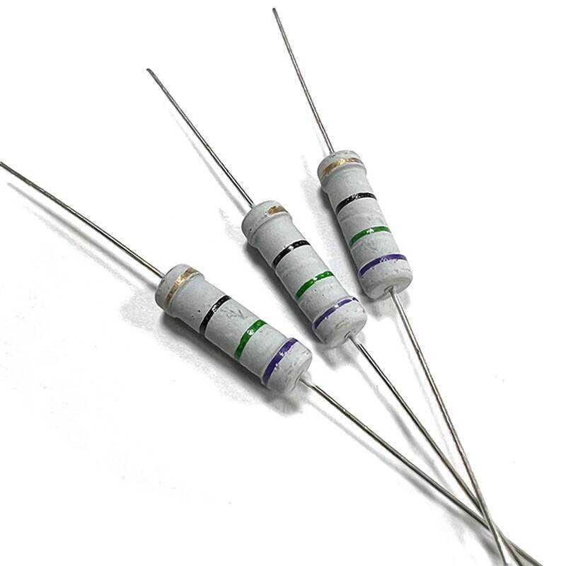 ชิ้น 20 ตัวต้านทานฟิล์มคาร์บอน 2W 5% 7R5 75R 750R 7K5 75K 750K 7.5 75 750 R K โอห์ม 7.5โอห์ม 75โอห์ม