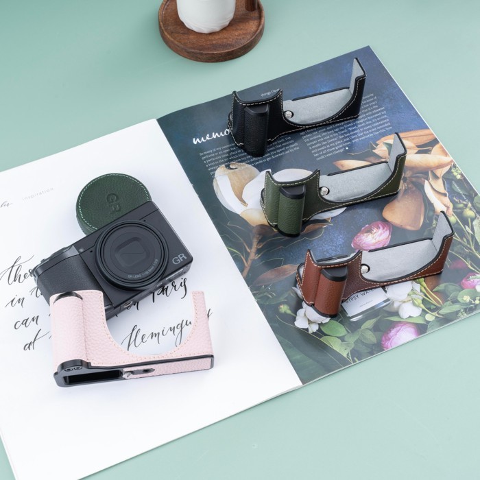 เหมาะสําหรับ Ricoh gr4 ประเภทด้ามจับป้องกันกรณีกระเป๋ากล้อง hdf เคสกล้องฐาน GR4 อุปกรณ์เสริมซองหนัง