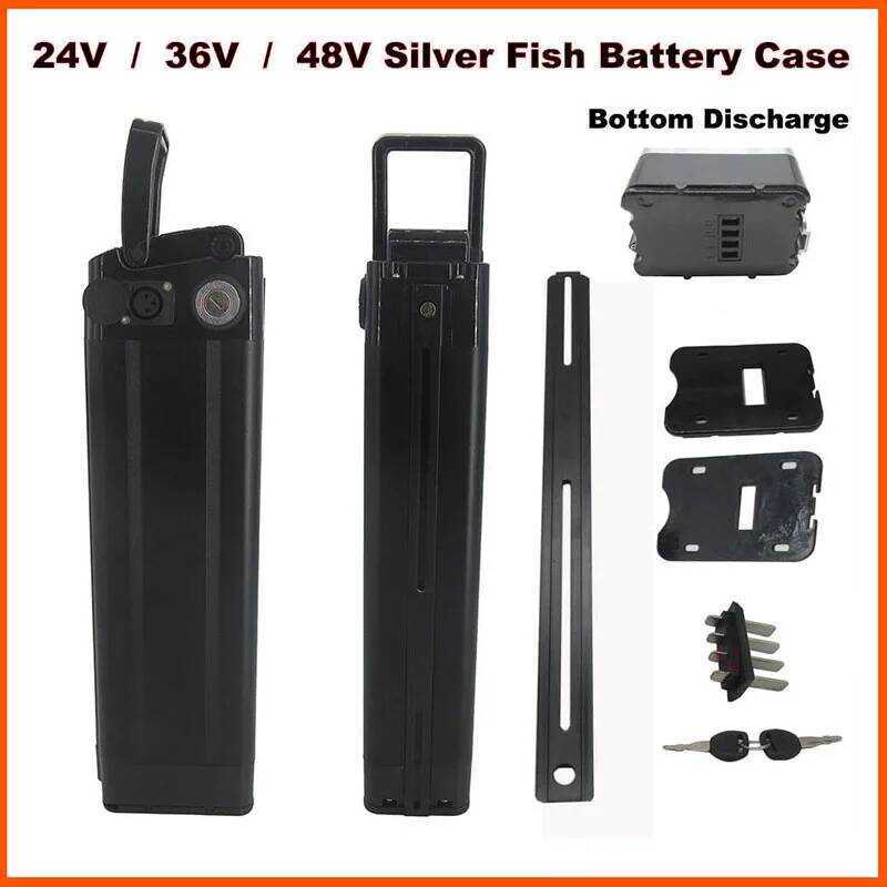 24V กล่องแบตเตอรี่ 36V 48V 7S 10S 13S 18650 ฝาครอบเปล่า Sier Fish อุปกรณ์เสริมอลูมิเนียม