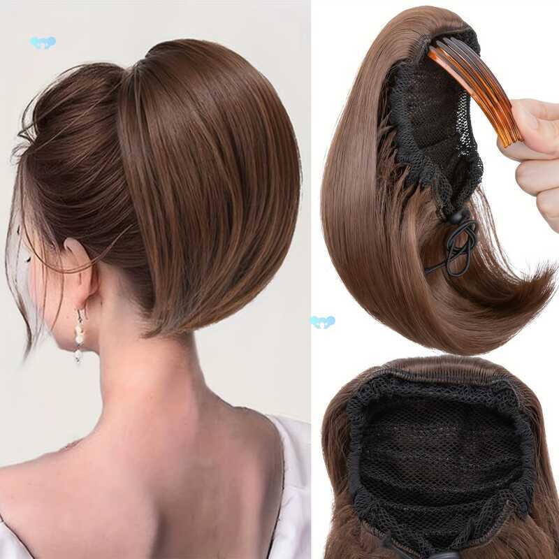 Messy Comb Bun Hpiece ผู้หญิงสังเคราะห์发饰