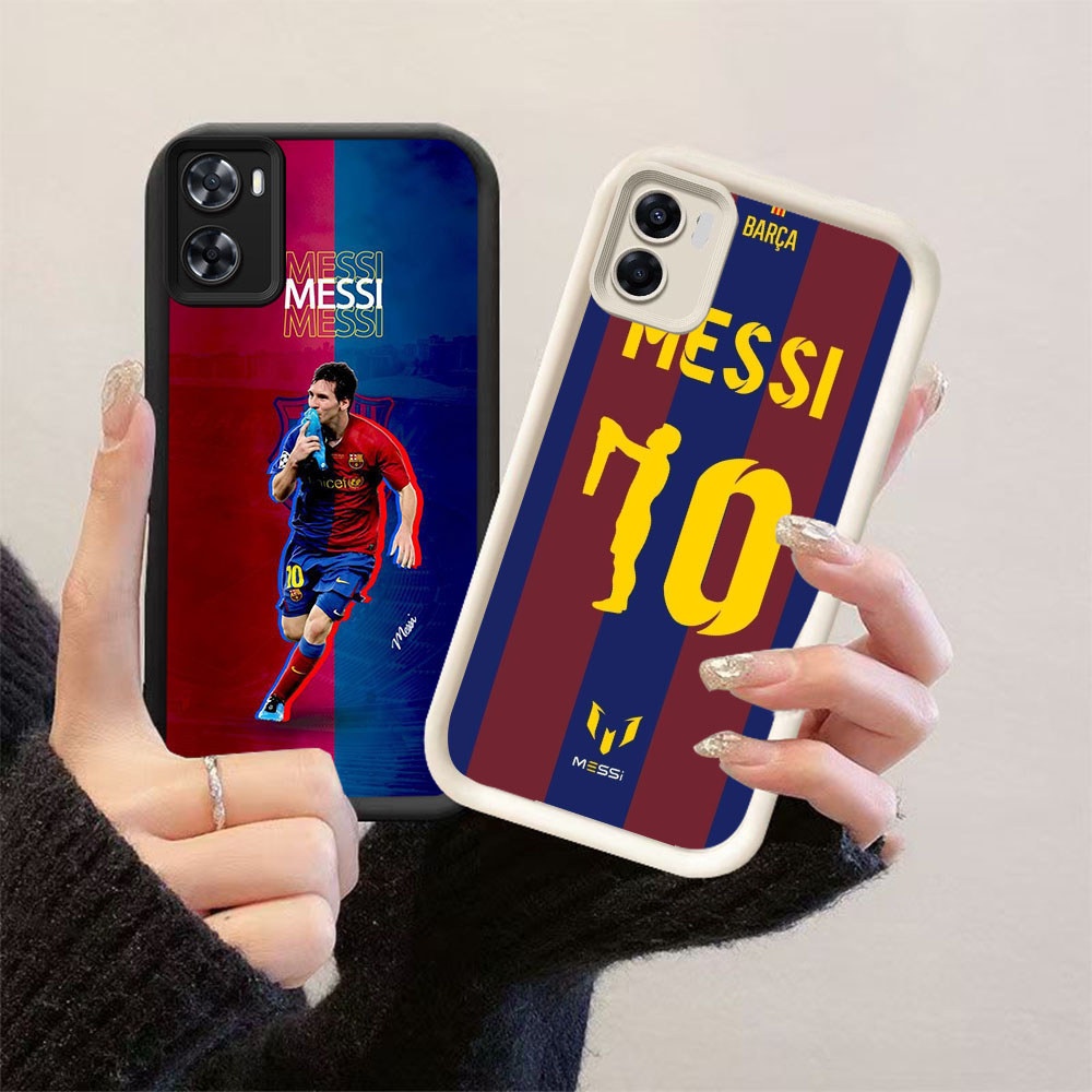 HK-37 Messi ใน La Liga ปลอกกันกระแทกสําหรับซิลิโคนสีดําและสีขาว OPPO Realme A76 A77s 9i C33 A96