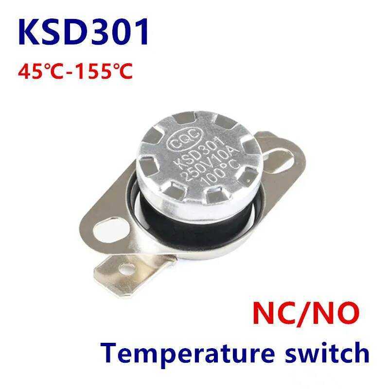 KSD301 ชุดควบคุมอุณหภูมิ 0C-350C 10A 250V ปกติปิดเปิด สวิตช์อุณหภูมิ 45C 75C 85C 95C 105C 110C 150C