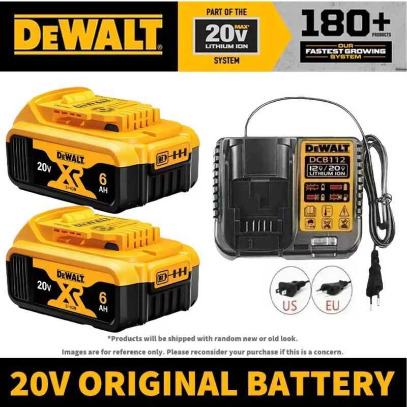 20V แบตเตอรี่แท้ 6AH แบตเตอรี่ลิเธียมไอออนแบบชาร์จได้ DCB115, DCB118 ชาร์จเร็ว แบตเตอรี่เครื่องมือ D