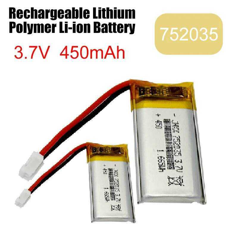 ชิ้น 1-12 450 mAh 3.7 V 752035 แบตเตอรี่โพลิเมอร์แบบชาร์จได้ รีโมทคอนโทรล FX620 FX820 SU57 MIGE57 RC
