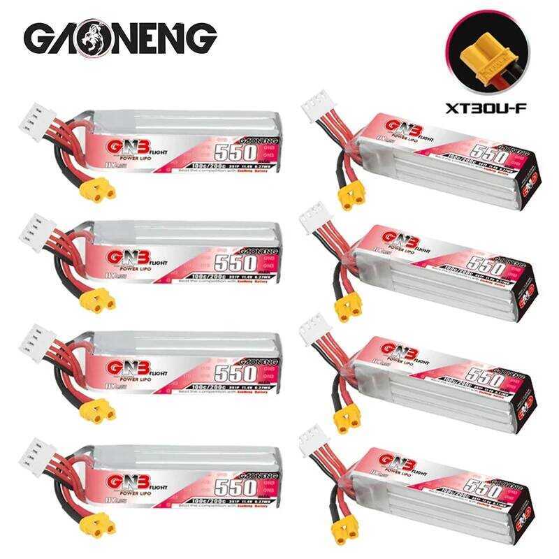 GNB แบตเตอรี่ HV 11.4V 550mAh 100C/200C Lipo สำหรับเฮลิคอปเตอร์ RC ควอดคอปเตอร์ FPV โดรนแข่ง อะไหล่พ