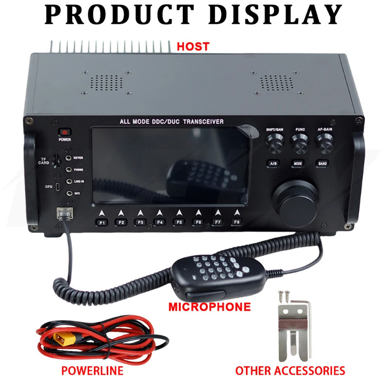 RS-998 100W HF+UV Transceiver with 7In Touch Screen All Mode DDC/DUC Transceiver Shortwave Mobile R
