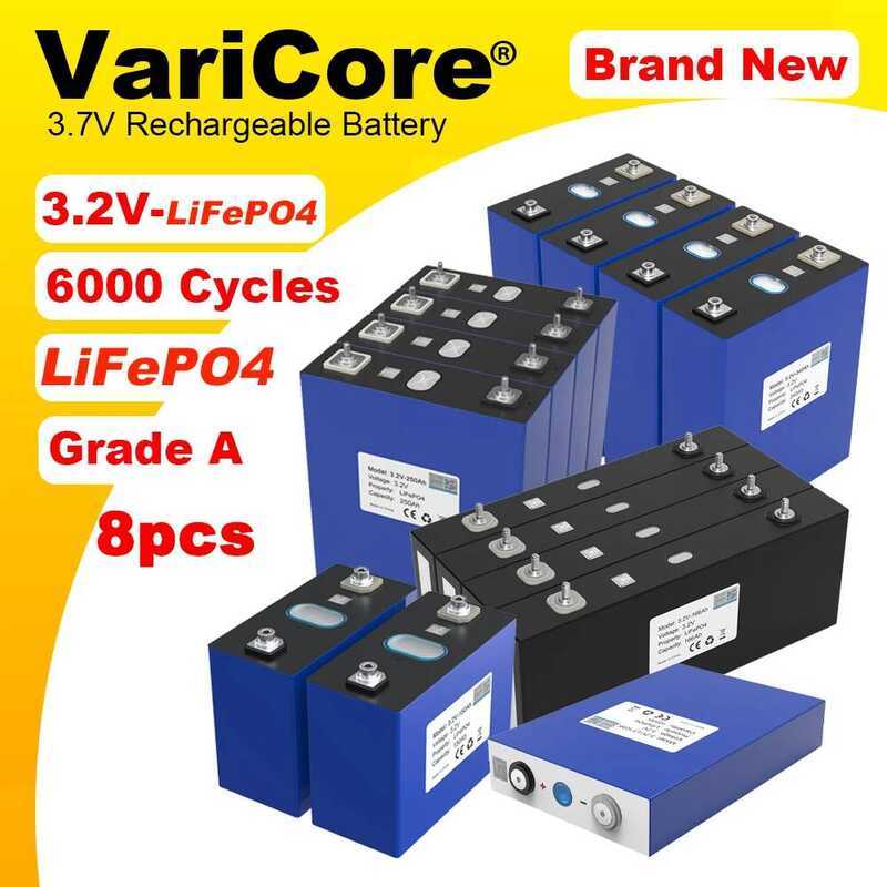 LiFePO4 แบตเตอรี่ 8x 3.2V 320AH 280ah 200ah 150ah 105ah 90ah DIY 12v 24V สำหรับยานยนต์ RV การเก็บพลั