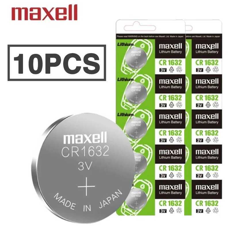 ชิ้น 10 แบตเตอรี่ปุ่ม MaxeII CR1632 CR 1632 ECR1632 DL1632 แบตเตอรี่ลิเธียมสำหรับนาฬิกาและของเล่นอิเ