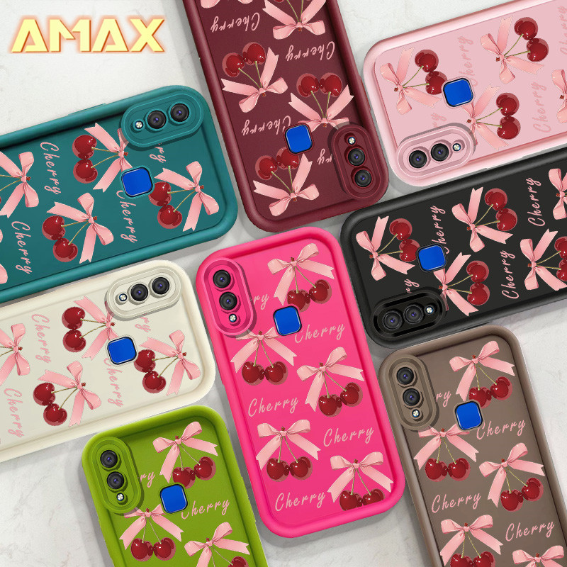 แฟชั่นน่ารัก Cherry Bows เคสโทรศัพท์สําหรับ VIVO Y50 Y30 Y30i Y55 Y75 Y77 Y91 Y95 Y91C Y91i Y93 / VI