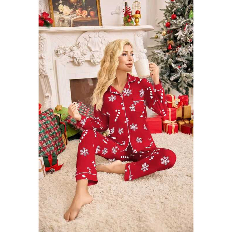 C Family Christmas Pajamas For Women Pajama Sets Pajamas Set Woman Women's Home Clothes Trousers Wo