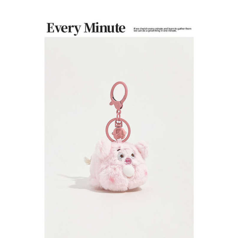 C Adorable Plush Piglet Keychain Accessory Animal Couple Cute Dangle Decorations EMINUTE Soft Toy P