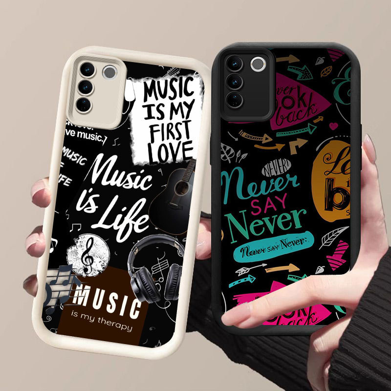 HK-9 Beatles ปลอกกันกระแทกสําหรับซิลิโคนสีดําและสีขาว VIVO V27E Y200e Y100 V29E V29 V27 Pro