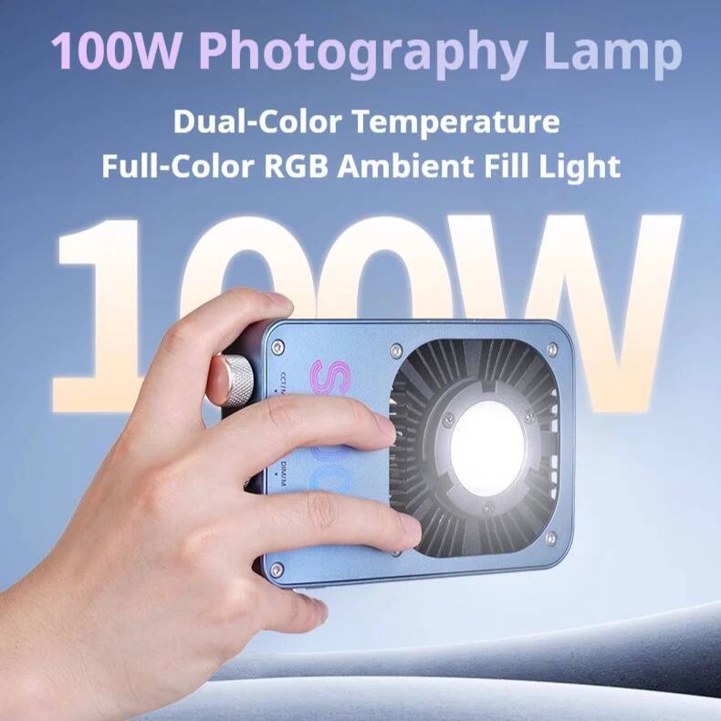 S100R Full-Color เติมแสง 100w ไฟถ่ายภาพ RGB กําลังสูงสําหรับแสงกลางแจ้งโคมไฟแสงอ่อนสามารถควบคุมโดย A
