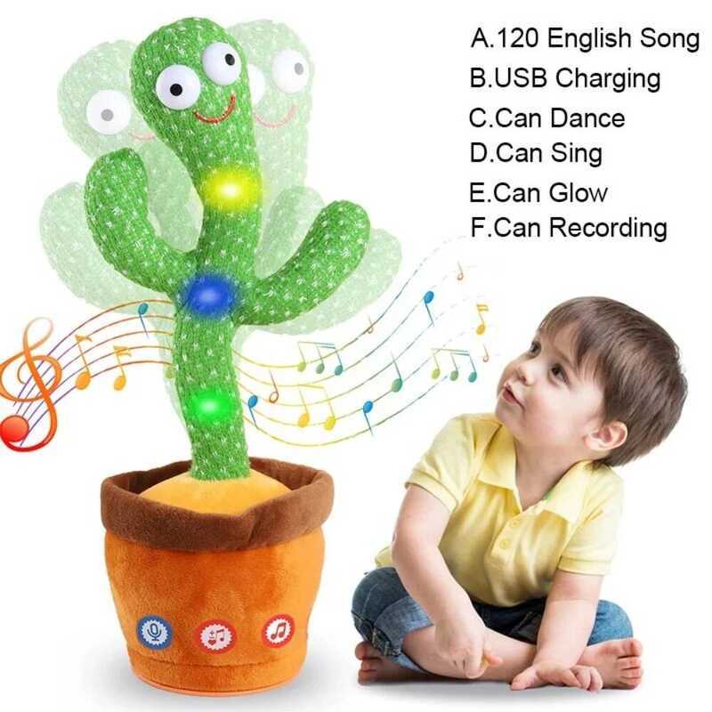 C Talking Cactus Toys For Baby Dancing Singing Cactus Mimicking Toy With 120 English Songs Birthday