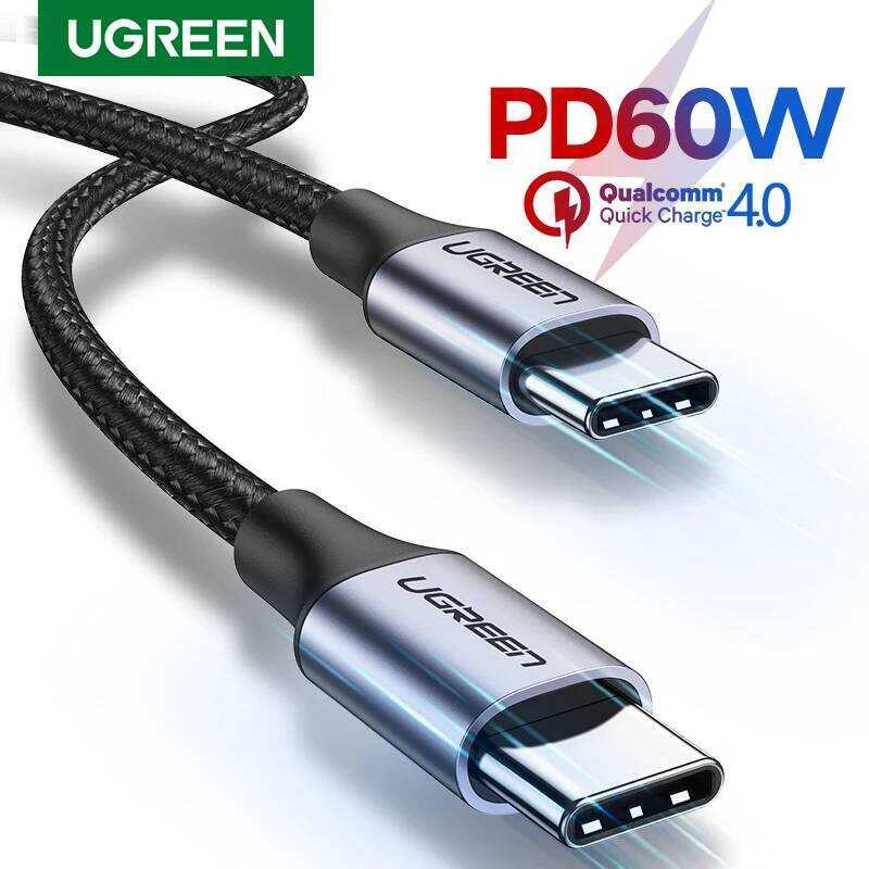 UGREEN สายชาร์จ 60W 100W สำหรับหนังสือ iPad Samsung Xiaomi PD ชาร์จเร็ว 3A สาย USB C