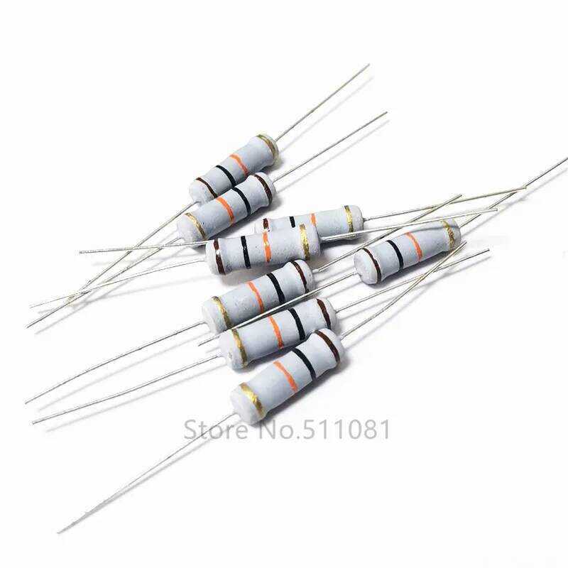 ชิ้น 20 2W 47K โอห์ม 5% W 2 วัตต์ 47 KOHM ตัวต้านทานฟิล์มคาร์บอน 10R 22R 33R 47R 100R 220R 330R 1K 2