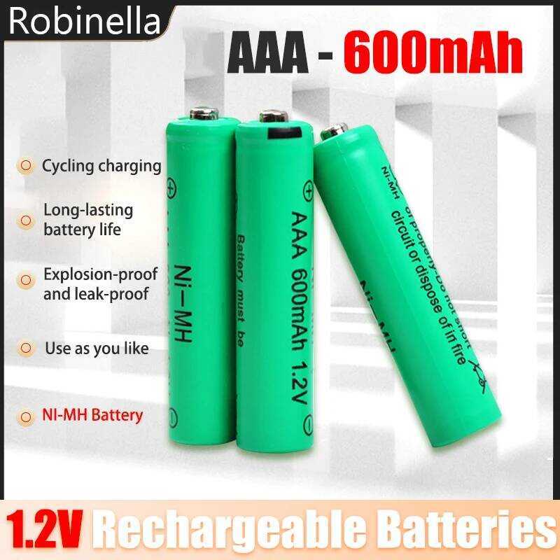 AAA แบตเตอรี่ NI-MH 600mAh แบตเตอรี่ชาร์จ Ni-Mh 1.2V Ni-Mh Aaa สำหรับรถของเล่นไฟฟ้าและรีโมทคอนโทรล
