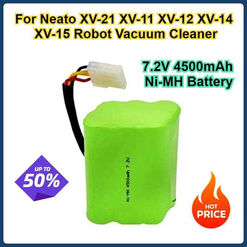 4500mAh แบตเตอรี่ทดแทน 7.2V Ni-MH สำหรับเครื่องดูดฝุ่น Neato XV-21 XV-25 XV-11 XV-12 XV-PRO