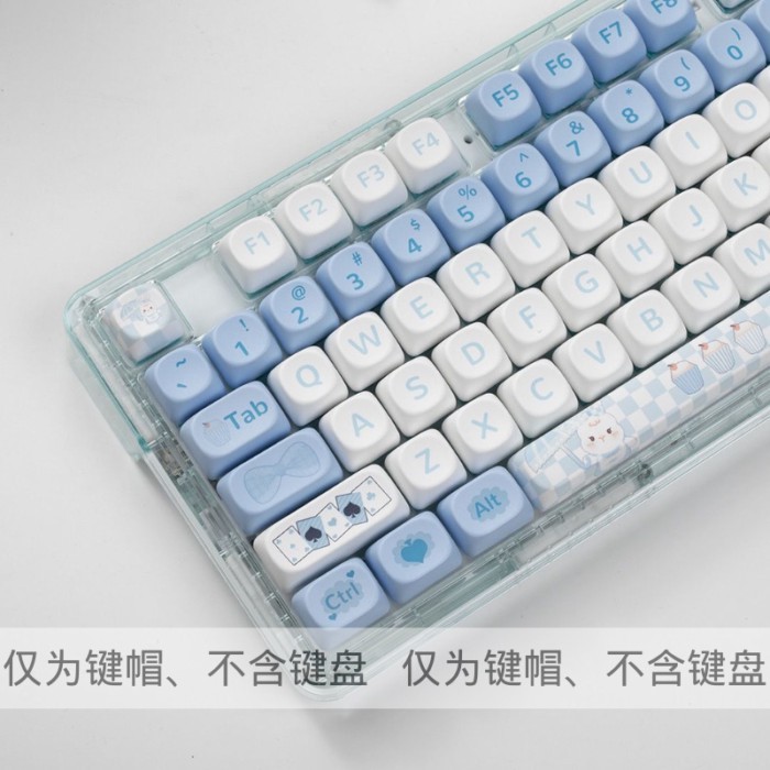 Alice Rabbit Keycaps MOA ความสูง PBT Keycaps ระเหิดห้าด้านน่ารักที่กําหนดเองส่วนบุคคล Keycaps
