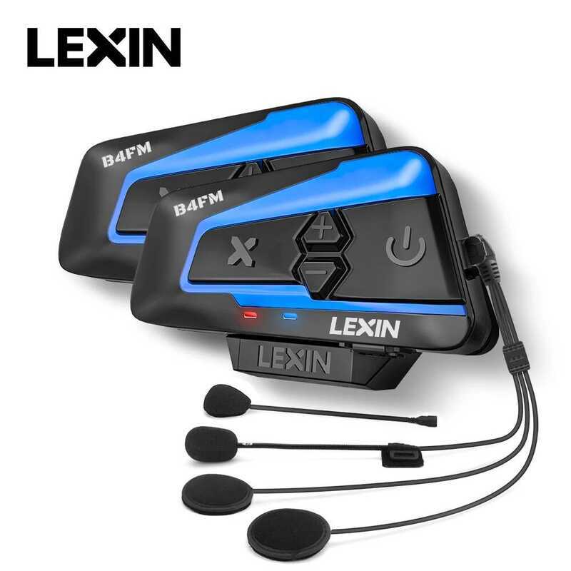 Lexin B4FM-X Bluetooth5.0 หมวกกันน็อครถจักรยานยนต์ชุดหูฟังอินเตอร์คอม Type-C,10 ผู้ขับขี่การสื่อสารไ