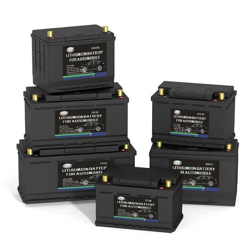 LiFePO4 แบตเตอรี่รถยนต์ 12V พร้อม BMS ในตัว 20~120Ah 680-2300 CCA เครื่องสตาร์ทรถยนต์แบบลิเธียมไอออน