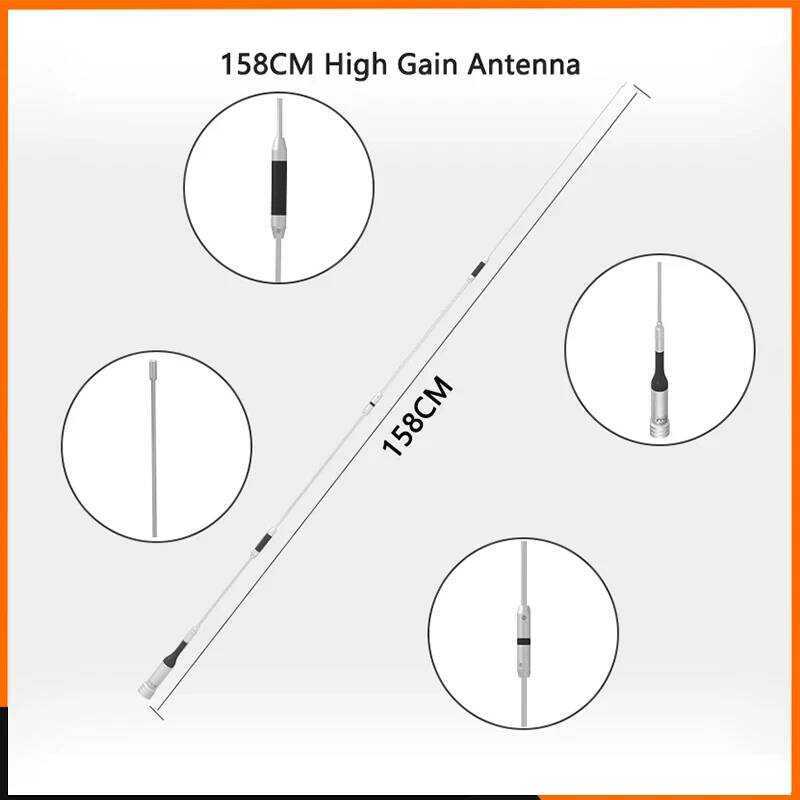 ▥ Sg7900 Dual Band เสาอากาศ Uhf/Vhf 144/430Mhz 158 ซม.สแตนเลส 150W 5.0/7.6Dbi เสาอากาศรับสัญญาณ