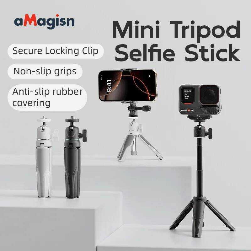 ไม้เซลฟี่ขาตั้งกล้อง aMagisn Telescoping พร้อม 360°กล้องแอ็คชั่นหัวบอล,ตัวยึดขาตั้งกล้องสําหรับอุปกร
