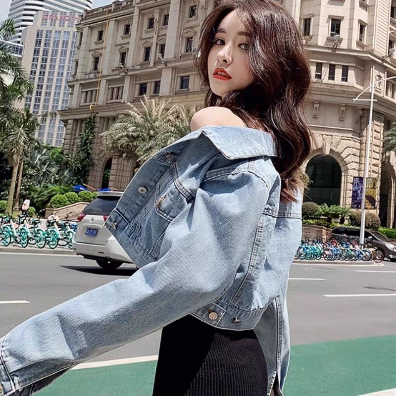 แจ็คเก็ตยีนส์สไตล์เกาหลีสำหรับผู้หญิง สวมได้ทุกโอกาส ยอดนิยมจากคนดัง