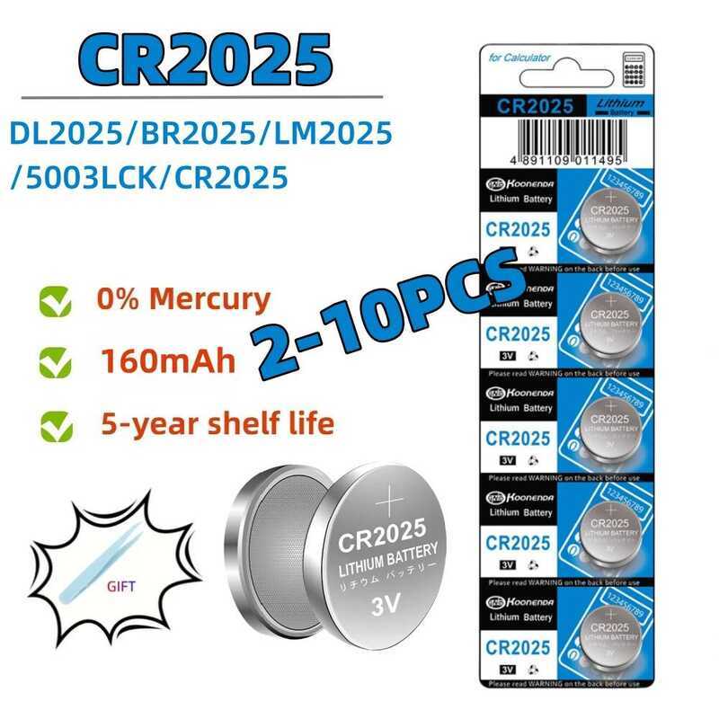 ชิ้น 2-10 CR2025 CR 2025 แบตเตอรี่ลิเธียม 3V DL2025 BR2025 KCR2025 สำหรับรีโมทรถยนต์ นาฬิกา ปุ่มเซลล