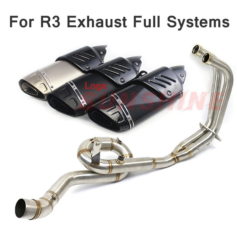 For YZF YAMAHA R3 R25 Exhaust Motorcross Full Systems Motorcycle Muffler Front Pipe Modified Slip o