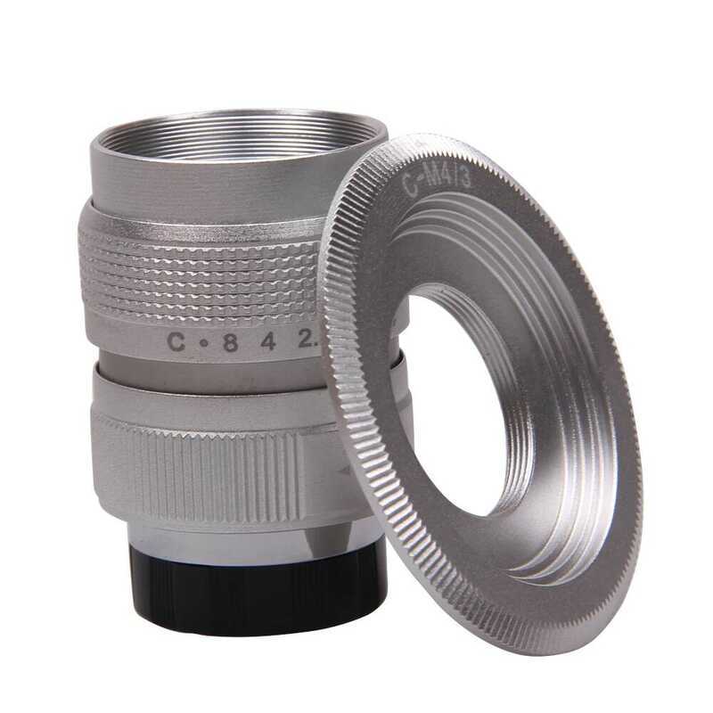 C Silver 25Mm F1.4 CCTV TV Lens+C Mount For Micro 4/3 M4/3 Olympus Epl5 Epl7 Om-D Ep3 Ep6 Epl7 Epl6