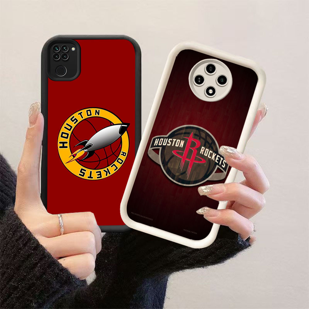 HK-45 Rockets บาสเกตบอล Club ปลอกกันกระแทกสําหรับซิลิโคนสีดําและสีขาว Xiaomi Redmi Note Poco 8 9 9S 