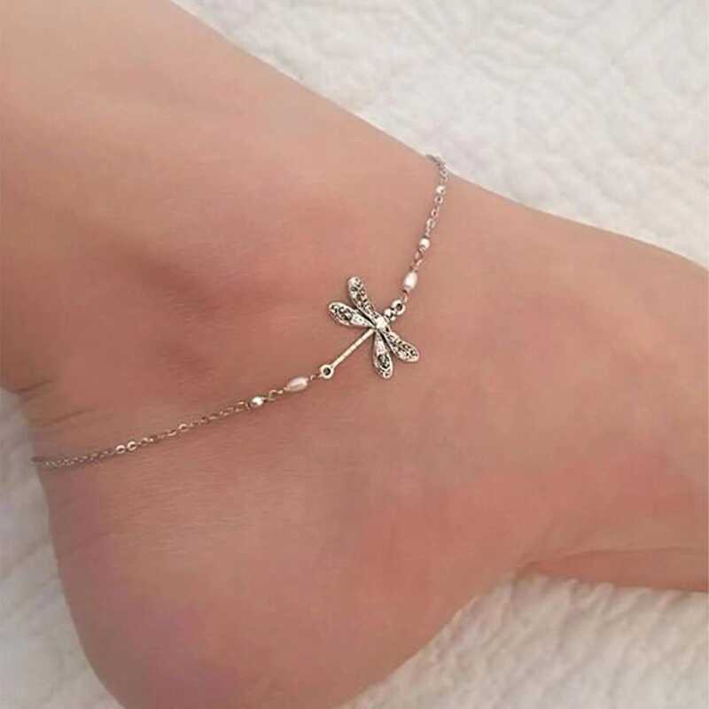 Suxin Dragonfly Pearl Anklet พลอยมุก เครื่องประดับแฟชั่นสำหรับผู้หญิง