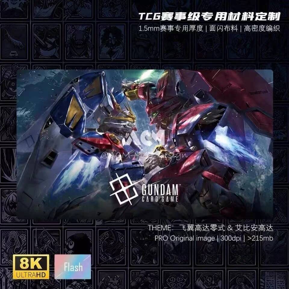 ใหม่ Wing Gundam Zero EW Vs OZ-13MS Gundam Epyon GCG ผู้เล่นเดี่ยว Playmat การ์ตูน Duel แผ่น 600x350