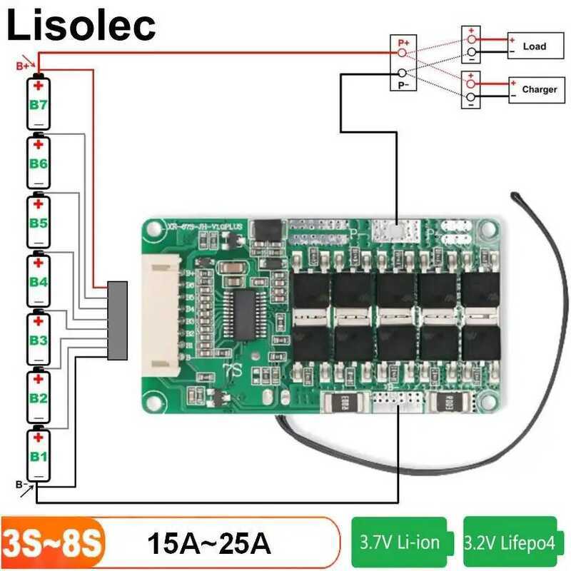 BMS พร้อมแผงป้องกัน 12V 18V 21V 24V สำหรับแบตเตอรี่ลิเธียม Li-ion 18650 Lifepo4 32650