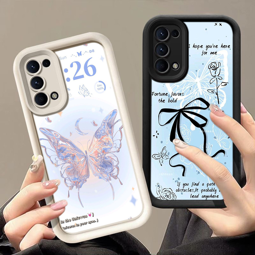 สำหรับ Vivo V21 V19 V25 V27 V29 V40 Pro V30E V23E เคสโทรศัพท์มือถือ ดวงตานางฟ้า กรณ AB49 Bowknot But