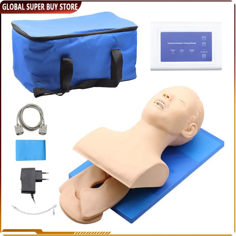 Endotracheal Intubation Human Model 220V Oral Nasal Intubation Airway Managment Trainning Aid Kit f