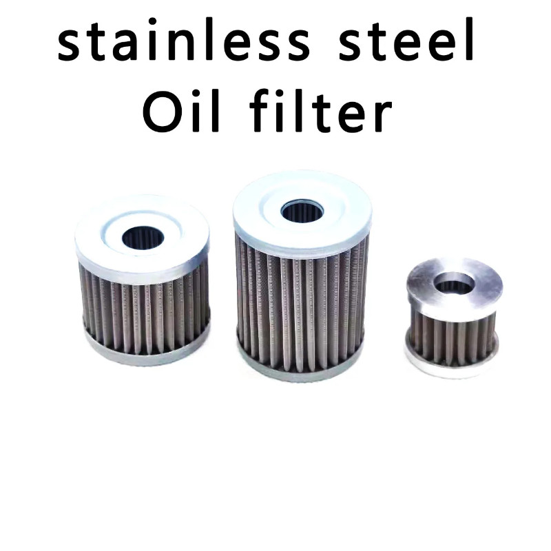 Universal Motorcycle Stainless Steel Oil Filter Full Metal Wash-able Reusable Oil Filter for GS GN