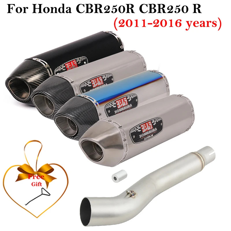 Slip On For Honda CBR250R CBR250 R CBR 250R 2011 - 2016  Motorcycle Exhaust Escape Systems Middle L