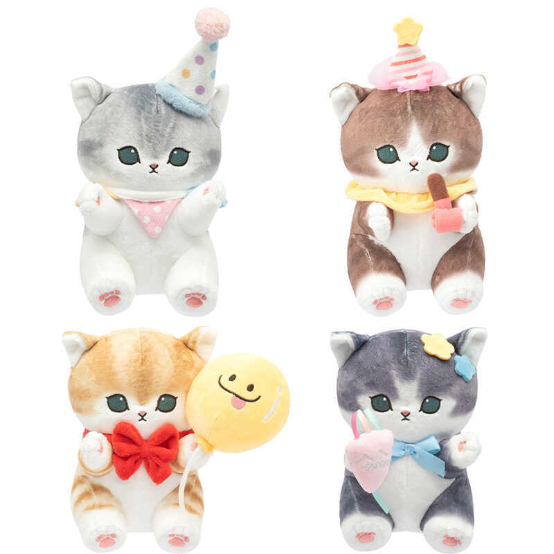 ของแท้ mofusand mofusand mofusand Shark Cat Party Series ตุ๊กตาตุ๊กตาน่ารักตุ๊กตาสาวหัวใจของขวัญ