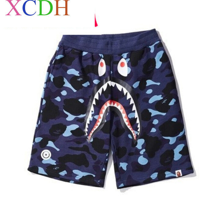 ตาข่ายฤดูร้อนใหม่ Shark Head 3D พิมพ์กางเกงขาสั้นผู้ชายและผู้หญิงกางเกงขาสั้นญี่ปุ่น