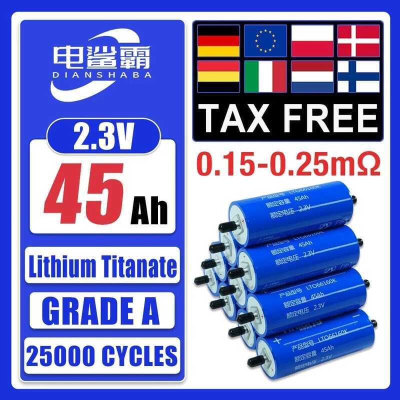 YinLong แบตเตอรี่ลิเธียมไททาเนต แท้ เกรด A 2.3V 45Ah 100% LTO 66160 สำหรับเก็บพลังงานในบ้าน เรือไฟฟ้