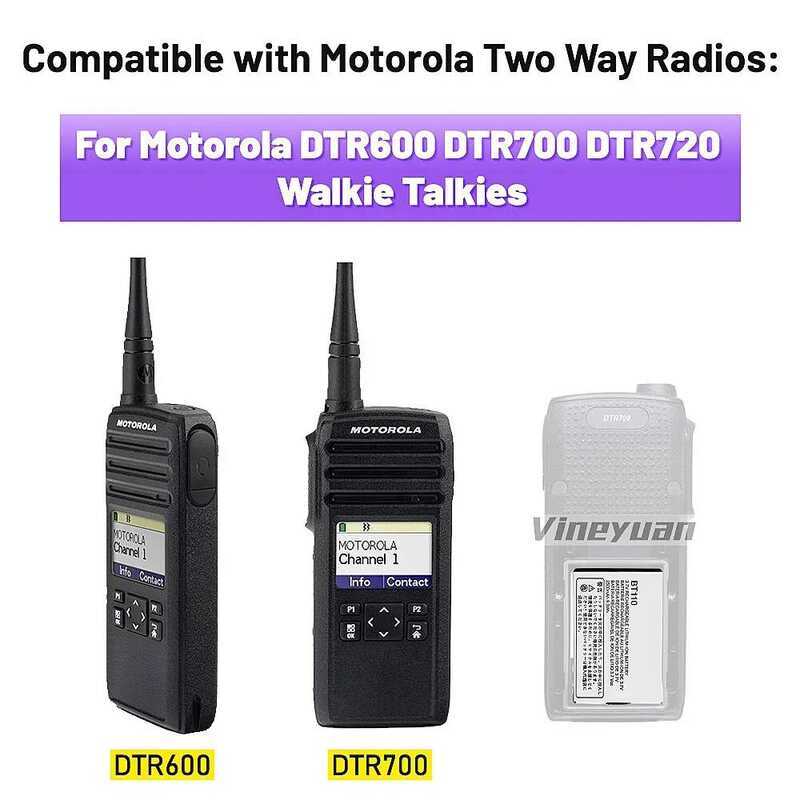 ▥ Bt110 แบตเตอรี่ 2500Mah Pmnn4578a Pmnn4578 แบตเตอรี่ลิเธียมไอออนสําหรับ Motorola Dtr600 Dtr70