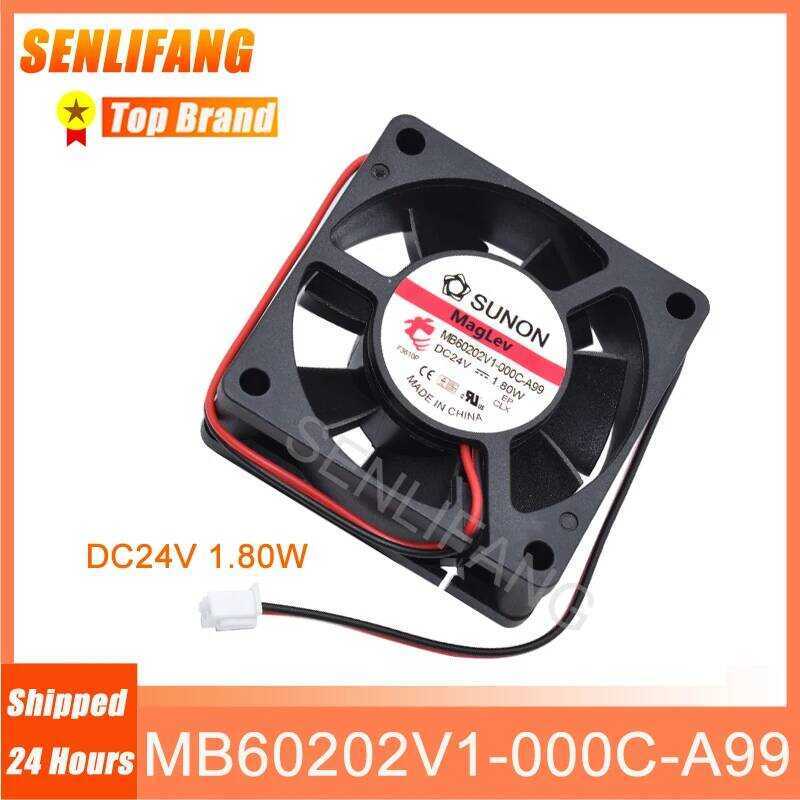 6020 ใหม่เอี่ยม ระบายความร้อน MB60202V1-000C-A99 สำหรับ SUNON DC24V 1.80W พัดลมสี่เหลี่ยม 60*60*20MM