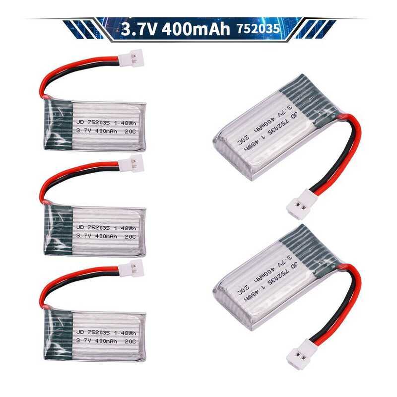 3.7V แบตเตอรี่ลิโพ 752035 400mah สำหรับ H107 H31 KY101 E33C E33 U816A V252 H6C 25C RC ควอดคอปเตอร์ อ