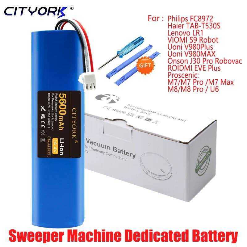 Li-ion แบตเตอรี่เครื่องดูดฝุ่นหุ่นยนต์ 14.4V สำหรับ Proscenic MAX, M7 Pro, M8 Pro, U6, Philips FC897